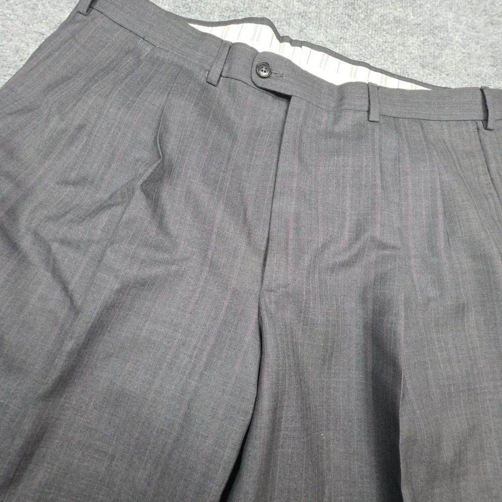 Ermenegildo Zegna SUIT SET 15 Milmil 15 Men's 52R Gray Pink Striped 100% Wool